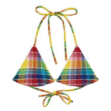 Virgin Islands Madras recycled string bikini top